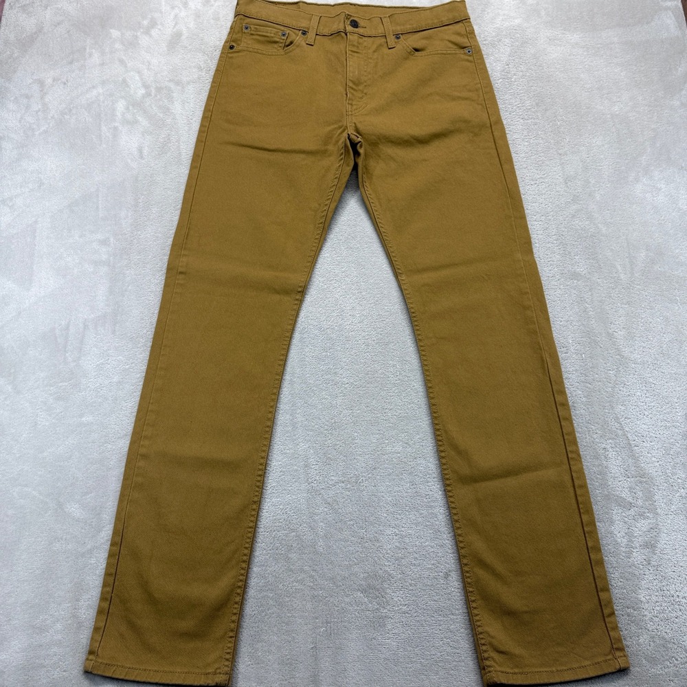 Levi's 513 Pants 32x34 Slim‎ Straight Brown Tobacco Stretch Twill Preppy Trouser